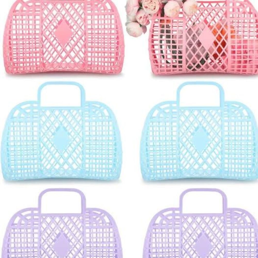 Jelly Purse Bags Plastic Jelly Basket for Women Girls Kids Tote Beach Handbags f